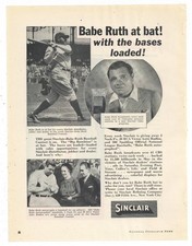 1937 Sinclair Oil Ad: Babe Ruth Baseball Contest Promotional - CBS Ratio Show