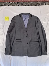 165 Slim Fit 2 Piece Suit Grey And Blue 40L W34 L35 Polyester Men’s Suit