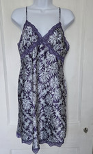 Gilligan  O'Malley Sleepwear Lace Trim Side Slit Sleeveless Nightgown Size Med