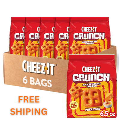Cheez-It Crunch Kick n Nacho Cheese Baked Snacks   6 Bag Pack