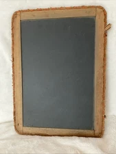 ANTIQUE National School Slate Chalkboard  2 Sided “Oak Leaf Brand” Cloth Edging