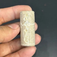 Ancient Near Eastern Old Stone Beautiful Engravings Rare Cylinder Seal Bead