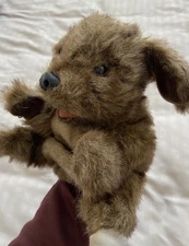 Folkmanis Hand Puppet - 10" Chocolate Brown Plush Puppy Dog