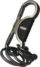 Heavy Duty Keychain with Quick Release Double Carabiner Clip, Key Rings, D Ring,