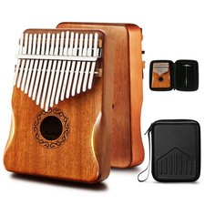 Kalimba Thumb Piano 17 Keys with Mahogany Wood,Mbira,Finger Piano Builts-in W...