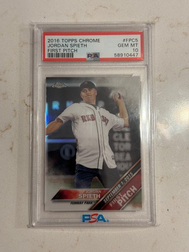 2016 Topps Chrome First Pitch Refractor Jordan Spieth #FPC-5 PSA 10 GEM MT