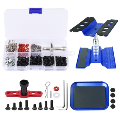 #ad RC Car Work Stand Adjustable Height 90 113mm Aluminum Alloy 360° Rotation $43.07
