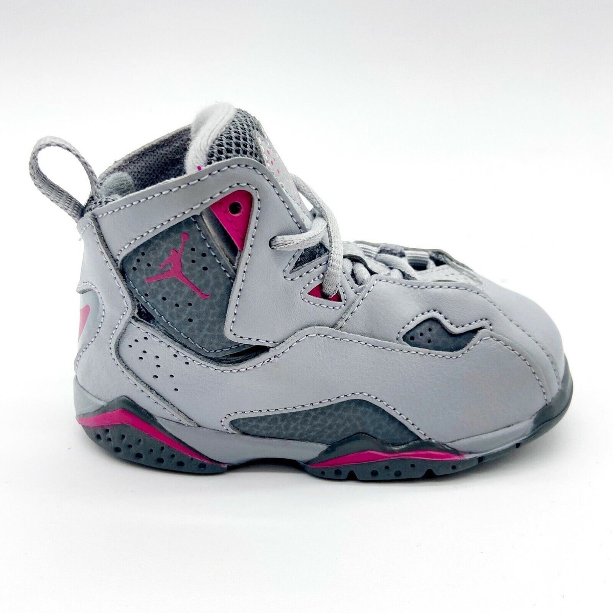 Jordan True Flight GT Wolf Grey Deadly Pink Toddler Sneakers
