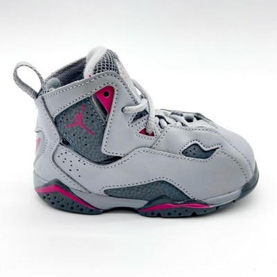 Jordan True Flight GT Wolf Grey Deadly Pink Toddler Sneakers