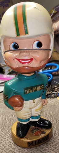 1960's Miami Dolphins Gold Base Nodder Bobblehead Vintage