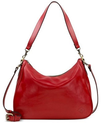 $249. Patricia Nash Athani Large Leather Shoulder Bag Rosewood Silver
