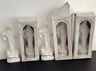 Lotto di 5 statue religiose piccole della Vergine Maria Medjugorje