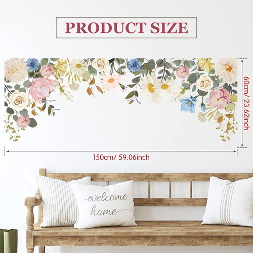 6 Pcs Flowers Wall Decals Stickers Vinyl Removable Peel and Stick Colorful Drago - Picture 5 of 12