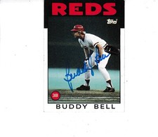 1986 TOPPS BASEBALL #285 Buddy Bell Cincinnati Reds Signed Autograph