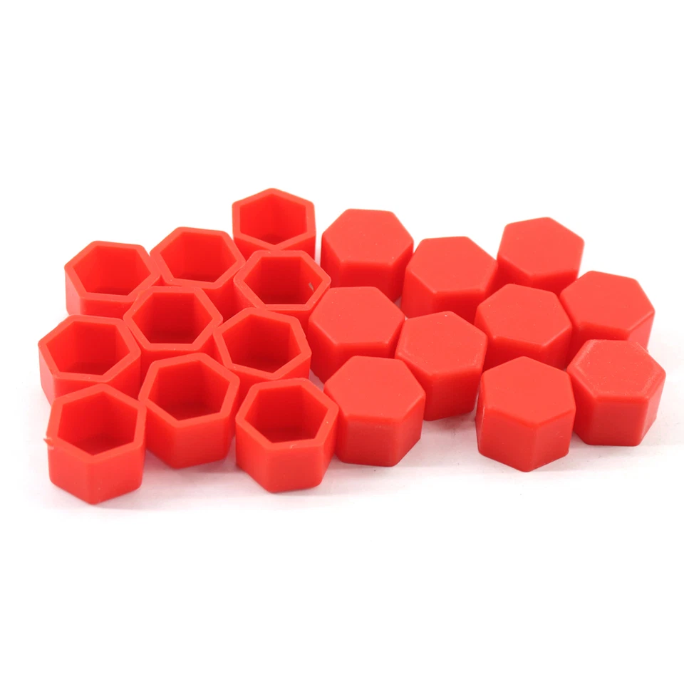Tapa roja 20 piezas tuerca rueda coche perno neumático tornillo cubierta polvo 19 mm para VW Golf AUDI Foto 4 de 4