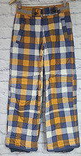 Mini Boden Snow Ski Pants Kid's 11-12Y Gold Yellow Gray White Plaid Insulated