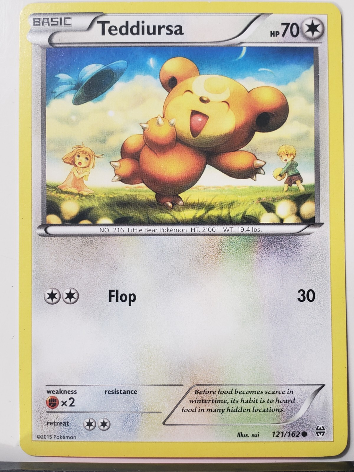 Teddiursa 121/162 LP - XY Breakthrough Pokemon Card - Sui Art