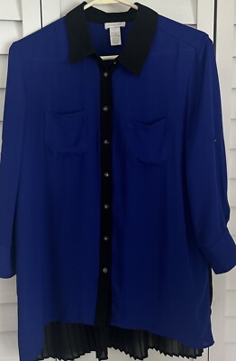 Cache Blue Half Sleeve Top Size Medium