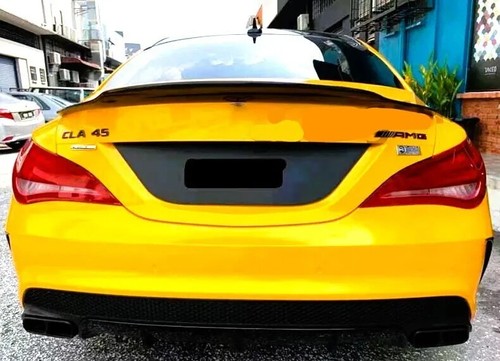 Mercedes CLA W117 C117 Gloss Black Rear Ducktail PSM High Kick Boot Spoiler Wing - Picture 6 of 14