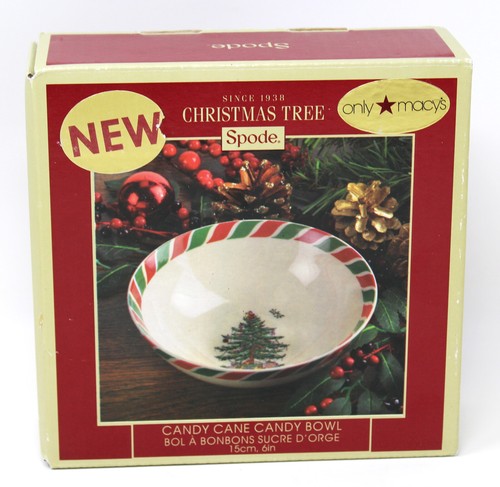 Spode Zuckerstange Weihnachtsbaum 6" Keramik Bonboniere Macy's mit BOX - Bild 5 von 6