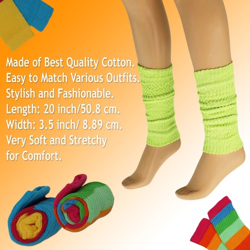 Leg Warmers for Women 80s Style Knitted Knee High - Picture 101 of 138
