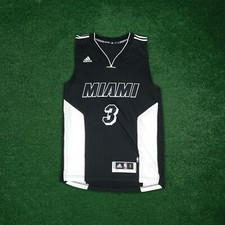 Dwyane Wade Adidas NBA Miami Heat "Blackout" Men's Climalite Swingman Jersey