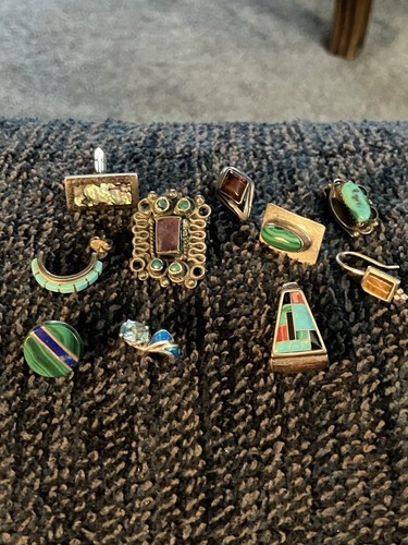 Lotto di gioielli Asst in argento sterling con turchese e altre pietre 26,1 grammi - Foto 2 di 5