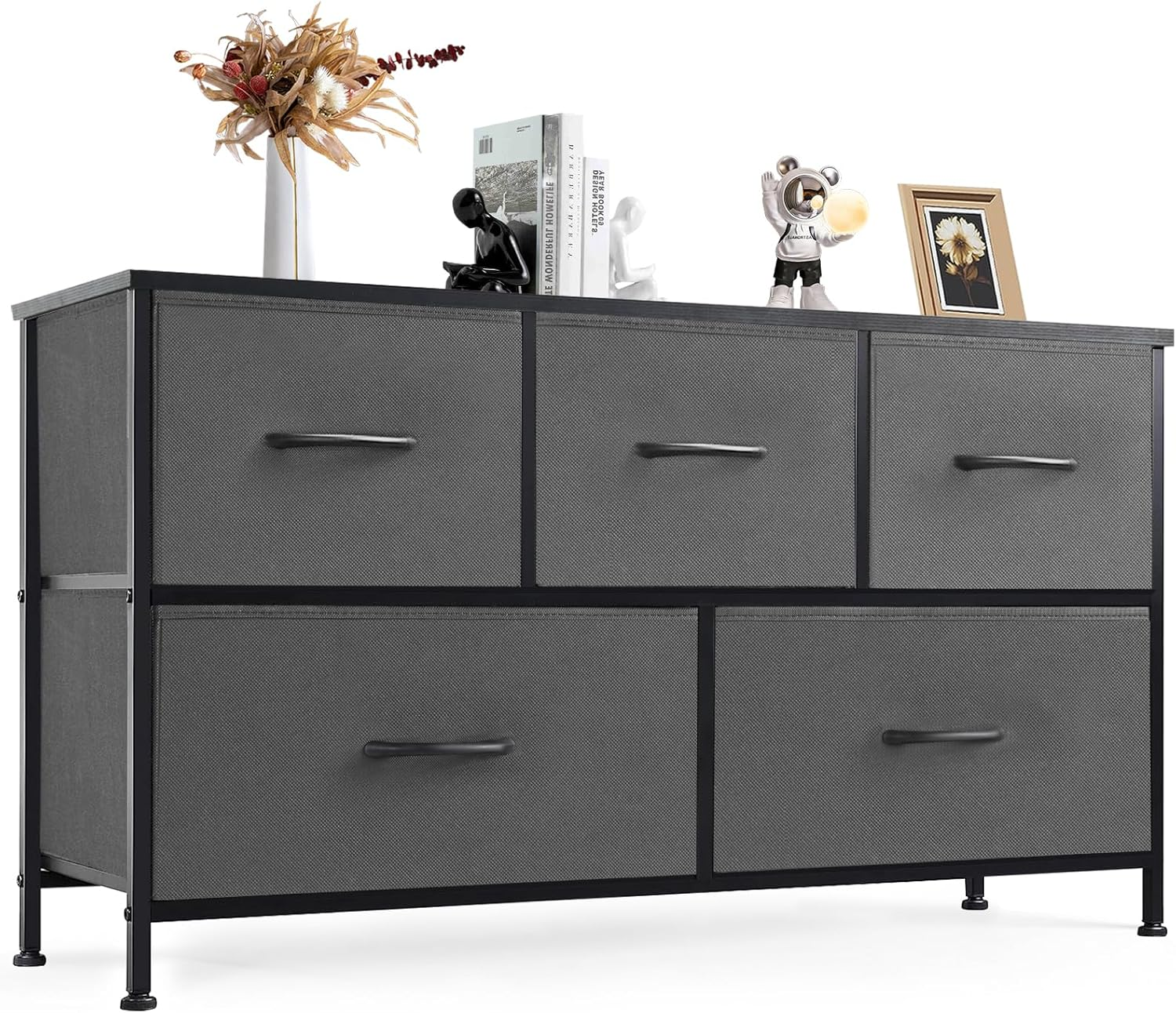 Dresser for Bedroom, 5 Storage Drawers, Wide Fabric Closet Chests Organizer Towe-image