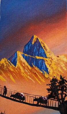 Mt Everest Mt Ama Dablam Oil Painting | Himalayas Painting| Nepalese Painting