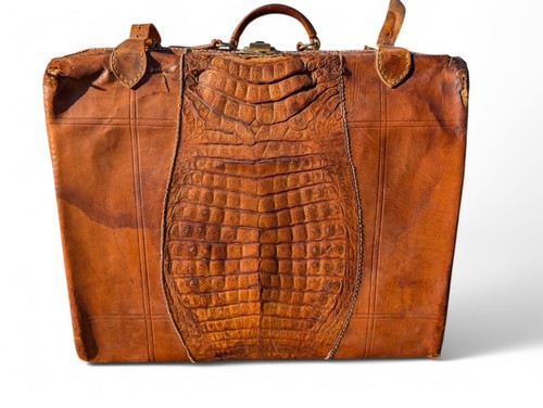 Antique Alligator leather suitcase