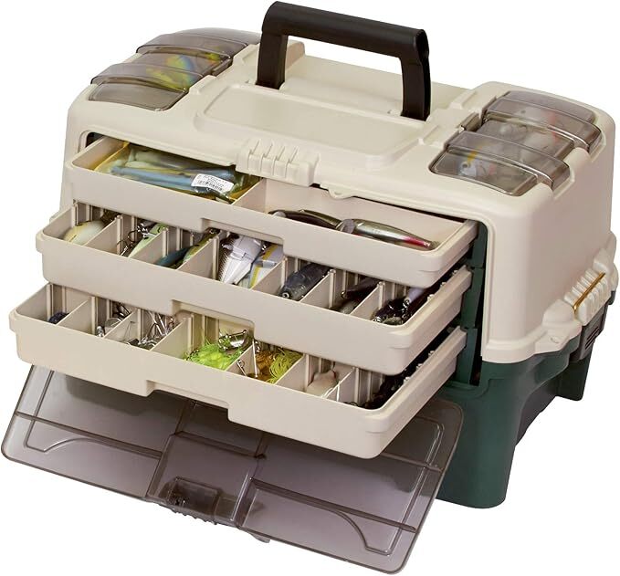 PLANO Guide Series lade tackle box, visgerei organizer, draagbare opbergorganizer, gereedschapskist, kleine onderdelen, verwijderbare dienbladen, vissen, kralen, school- of kantoorbenodigdheden of