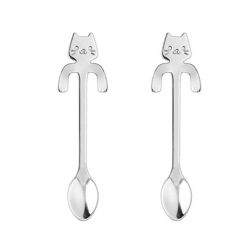 Stainless Steel Cute Cat Coffee Spoons (4 spoons) - Picture 4 of 6