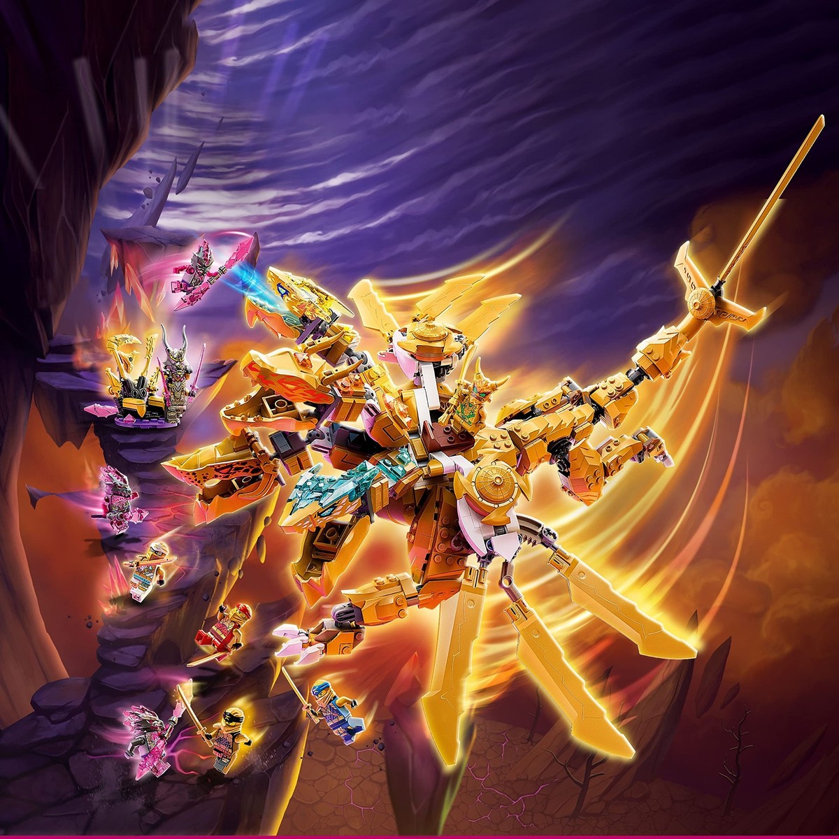 ぬいぐるみ Toyfi LEGO Ninjago Lloyd's Golden Ultra Dragon 71774 Toy Block