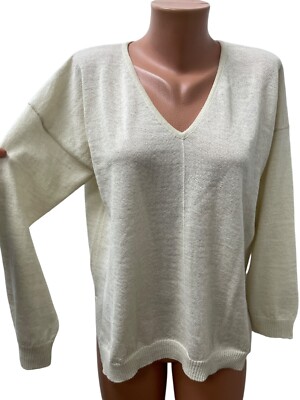 UNICA Fair Trade Gr. S 100% BABY ALPAKA Damen Pullover Elfenbein 