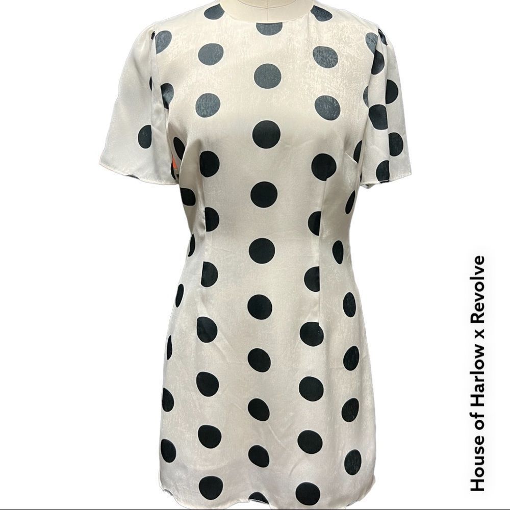 HOUSE OF HARLOW 1960 x REVOLVE navy polka dot sheath mini dress + size s |  eBay