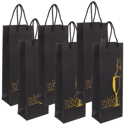 12 Pcs Wine Gift Bag Reusable Paper Storage Tote Carrier Bottle Bags - Picture 7 of 12