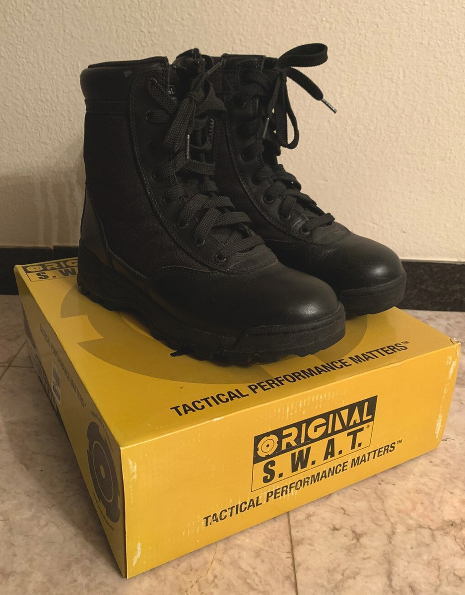Original SWAT Boots Men Classic 9” Side Zip Black Leather Men's Original SWAT Boots Men Classic 9” Side Zip Black Leather Men's
