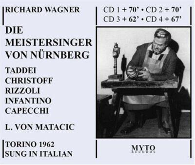 Die Meistersinger von Nurnberg - Taddei/Christoff/Rizzoli/RAI1962 CD Myto New