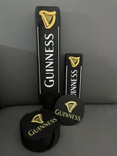 Large and Small Guinness Tap Handles with set of 6 Guinness coasters.