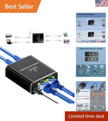 Gigabit Ethernet Splitter High Speed 1 to 3, 1000Mbps LAN Splitter 3 Devices ...