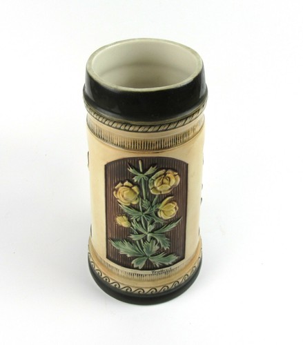 Sitzendorf Porzellan Krug Bierkrug Pflanzen Blumen Porcelain Beer Jug 21,5cm - Picture 5 of 6