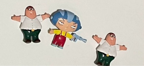 Family Guy Bendable Peter Stewie Griffin Collector Set Figure Vintage Toy 3x