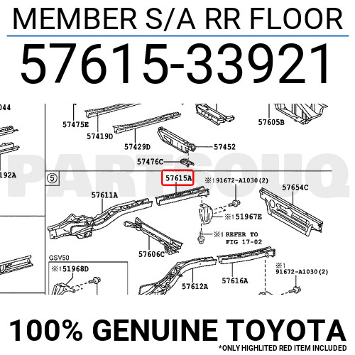 5761533921 Genuine Toyota MEMBER S/A RR FLOOR 57615-33921 | eBay