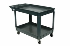 Laser 8090 Large Workshop Utility Cart Trolley Twin Level Shelves Mobile