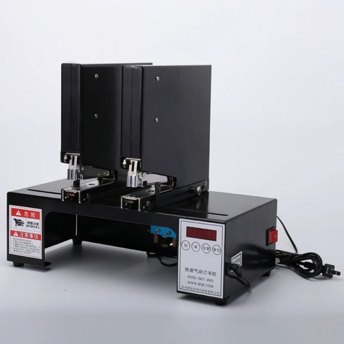 Grapadora automática de inducción rápida de tres cabezales máquina de encuadernación eléctrica casete - Imagen 7 de 9