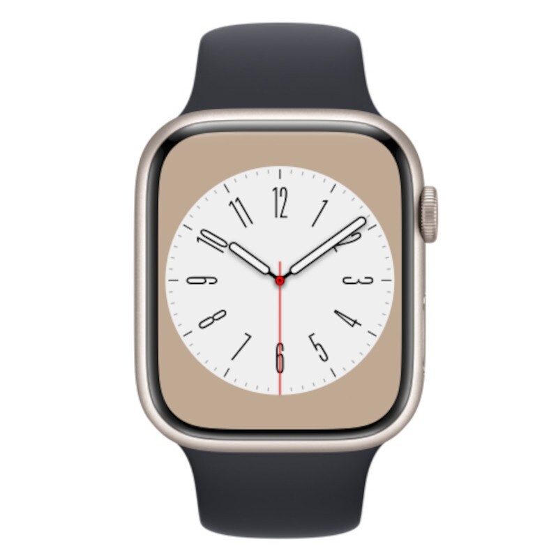 Apple Watch Series 8 GPS - 45mm - Starlight Aluminium, Black