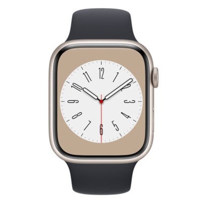 Apple Watch Series 8 GPS - 45mm - Starlight Aluminium, Black Sport 