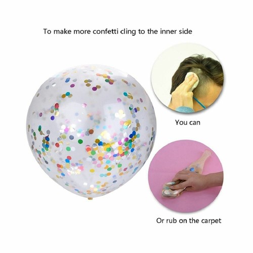 30cm Confetti Balloons Clear Latex Helium Balloon Birthday Party Wedding Glitter - Picture 10 of 16