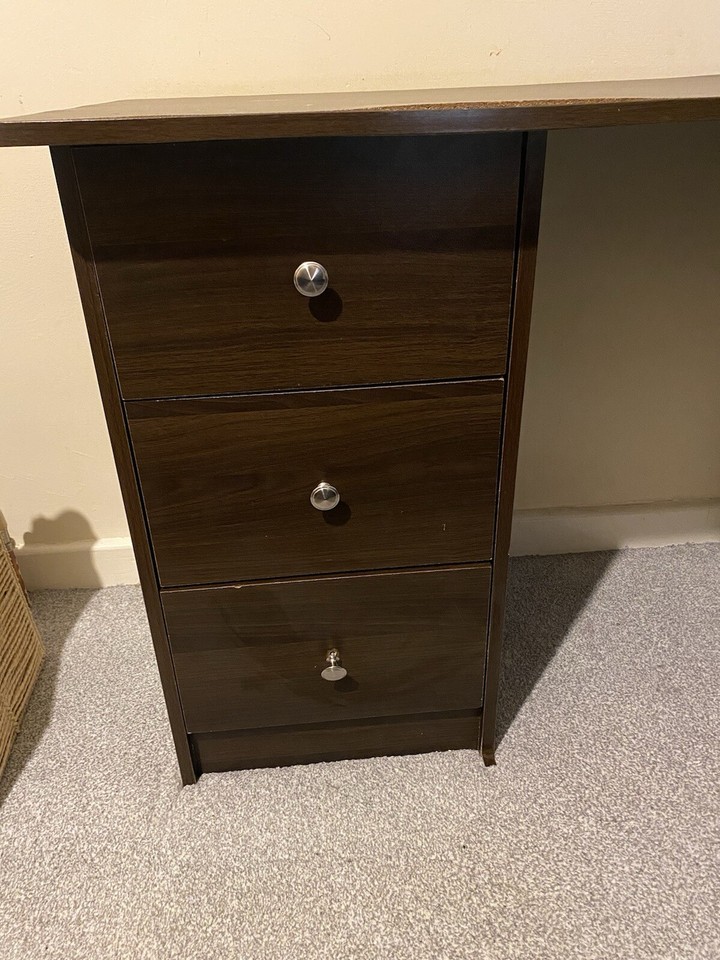 Computer Desk with Storage Shelves Walnut Brown (UK836