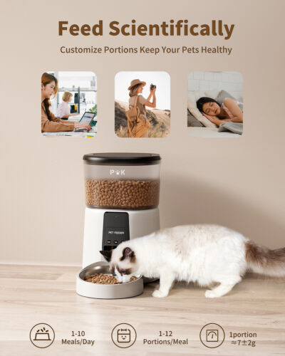 4L WIFI Automatischer Futterautomat Futterspender Katze Hunde Aufnahmefunktion - Bild 8 von 12